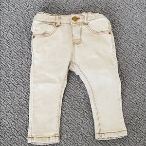 Zara tan skinny jeans with darker stitch detailing